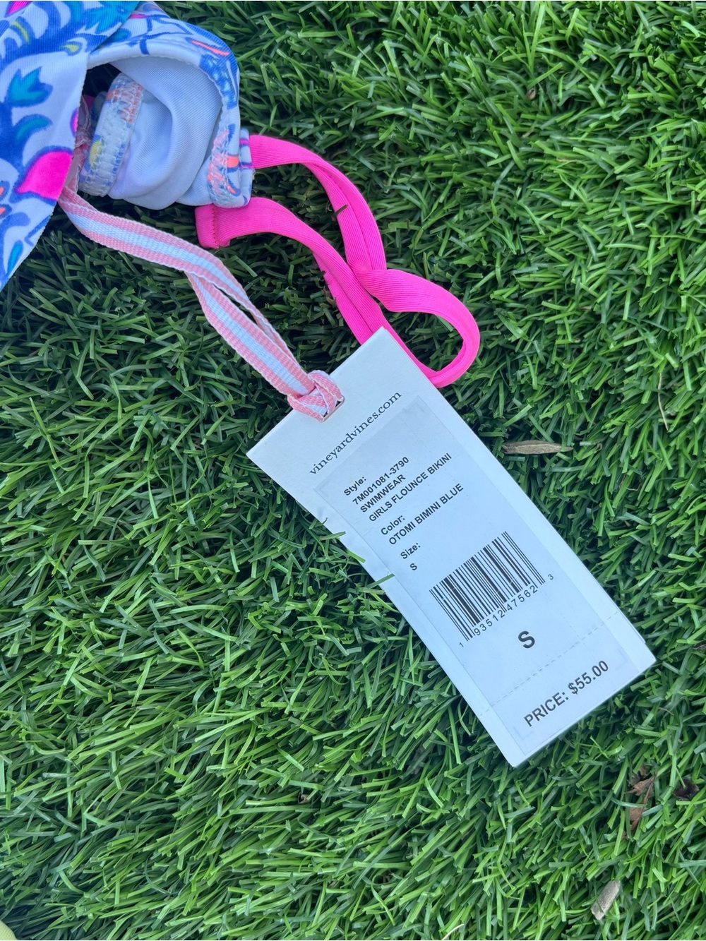 Vineyard Vines Girls Tropical Flamingo Bikini - Pink, Blue, Yellow - Picture 4 of 5